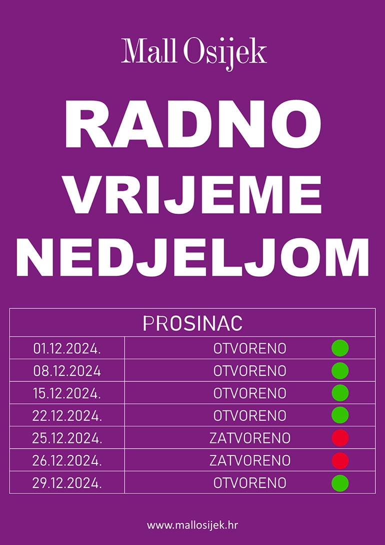 Radno vrijeme prosinac 2024.